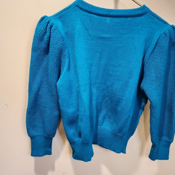 Andrew  St. JOHN vintage Teal 100% acrylic sweater size M - Picture 7 of 14
